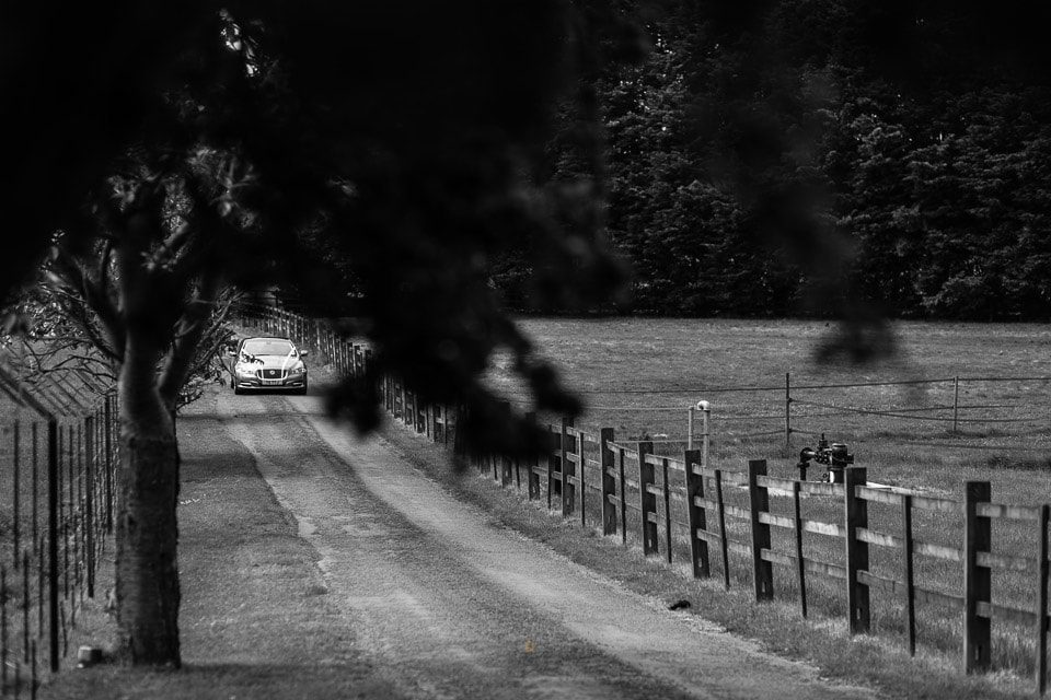 Wedding car arriving