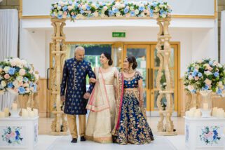 Asian wedding bride and Parents