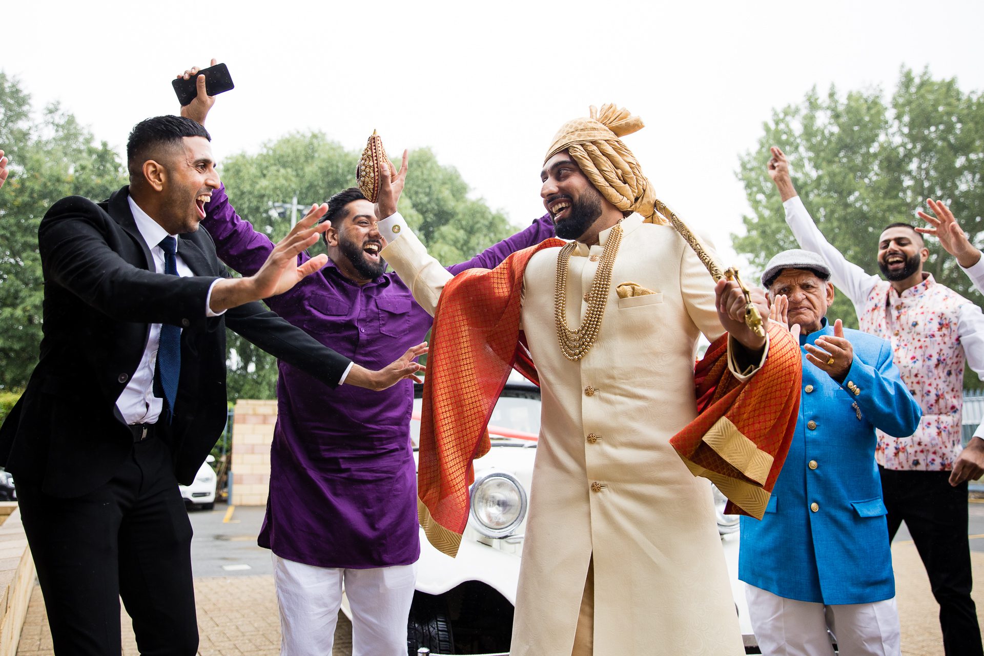 Arrival of asian wedding groom