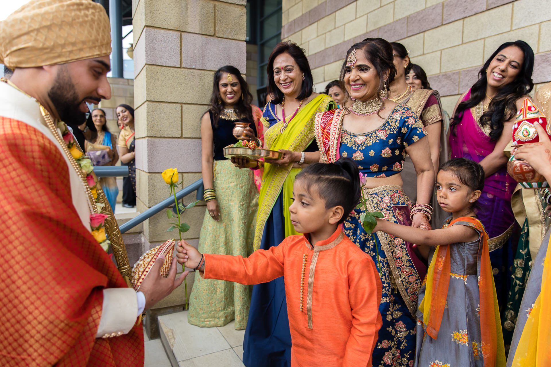 Indian wedding welcoming ceremony