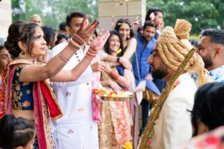 Indian wedding welcoming ceremony