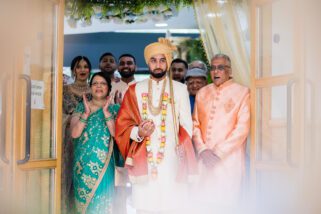 Wedding groom and family