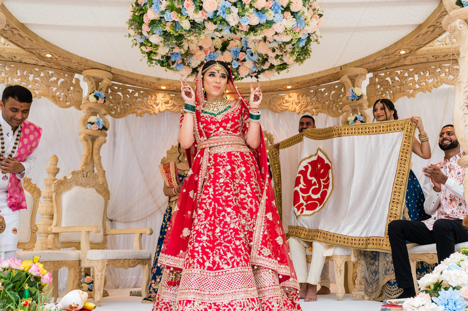 Hindu wedding bride arrival