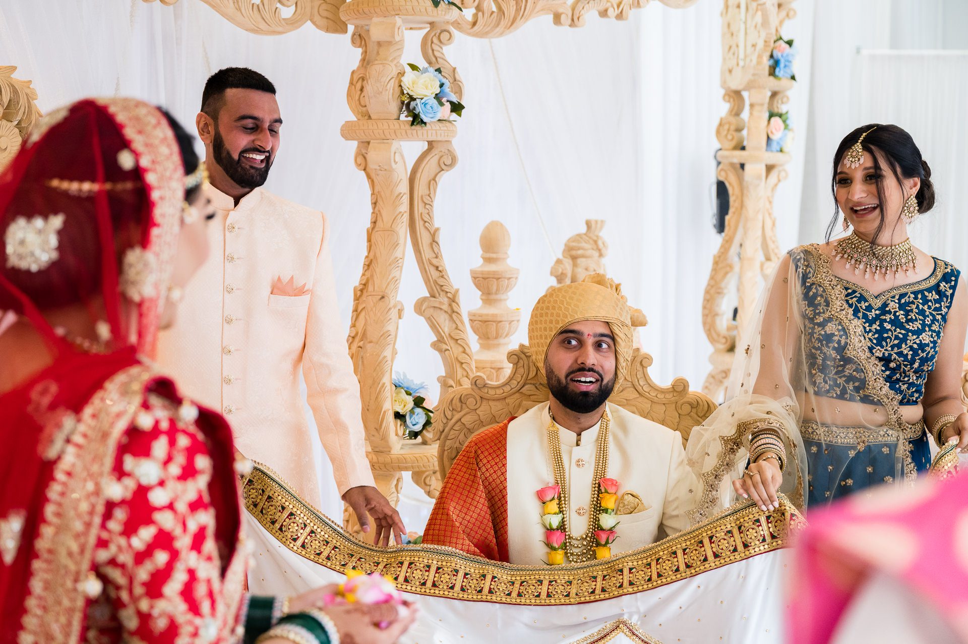 Groom's reaction to seeing the bride