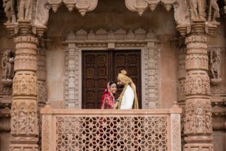 Asian wedding portrait at Oshwal centre