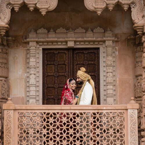 Asian wedding portrait at Oshwal centre