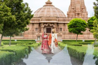 Asian wedding portrait at Oshwal centre