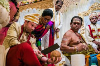 Coconut crushing ceremony