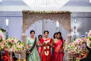Second arrival of bride during South Indian wedding ceremony
