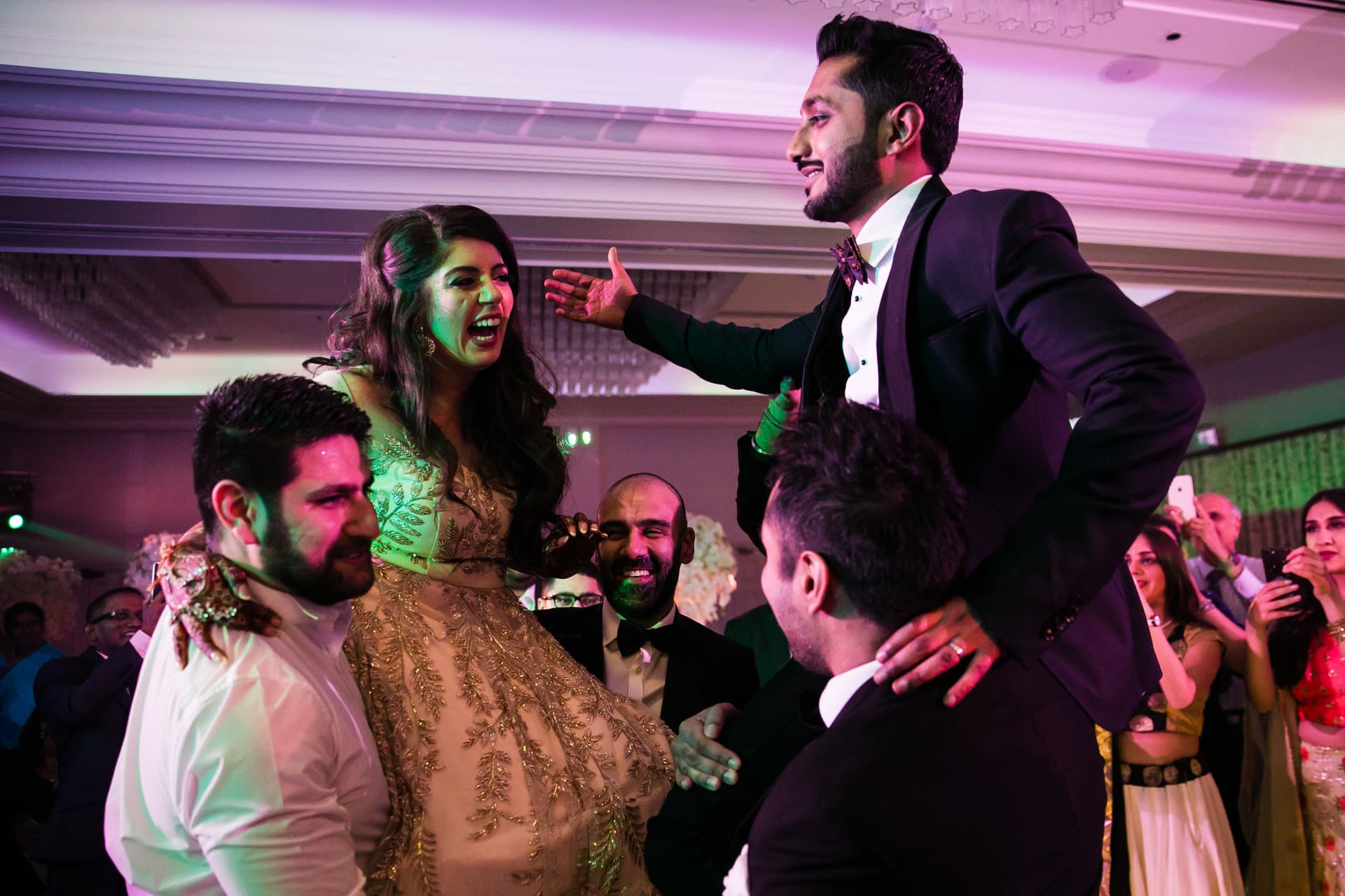 Asian wedding reception party at Sopwell House