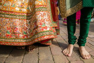 bride and groom's feet