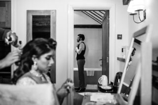 Indian groom getting ready
