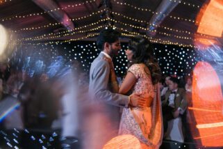 Bride and groom first dance