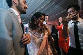 Wedding reception party at Tewinbury farm