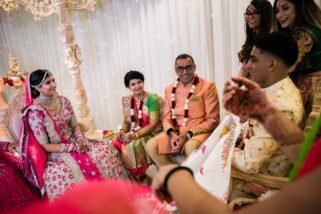 Bride and groom first look