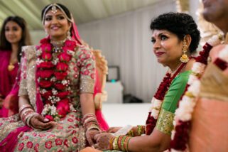 Bride and mother emotional