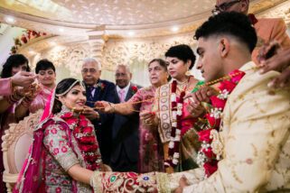 Mother of bride giving blessings