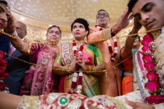 Mother of bride giving blessings