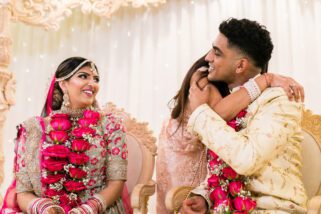 Groom hugging bride's sister